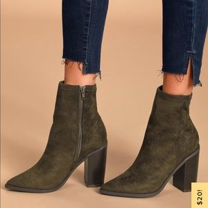 NWT!! Essex Olive suede mid calf booties - Size 8.5